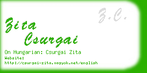 zita csurgai business card